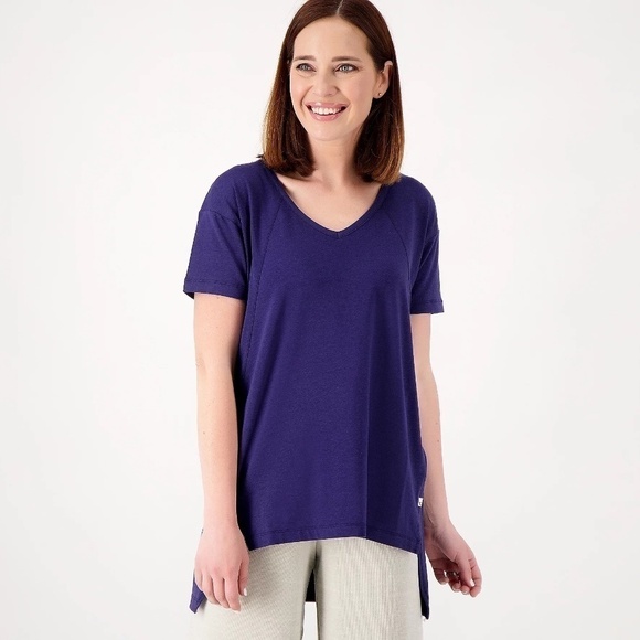 Koolaburra by UGG Jersey Short Sleeve Tunic, Navy, Size 1X - Picture 1 of 8